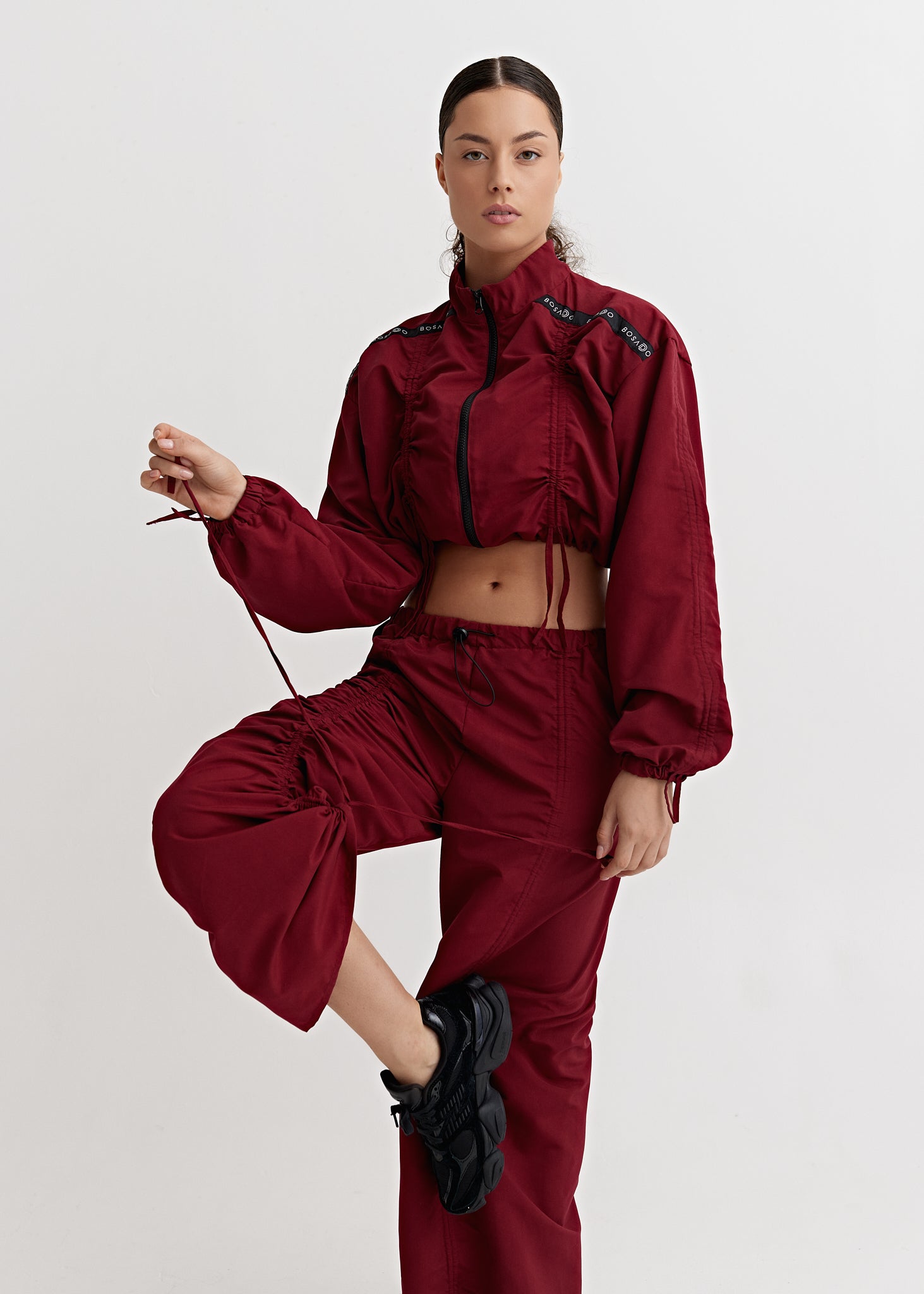 CLASSIC SPRINT COLLECTION 25 | Burgundy rush sports suit with pants + shorts