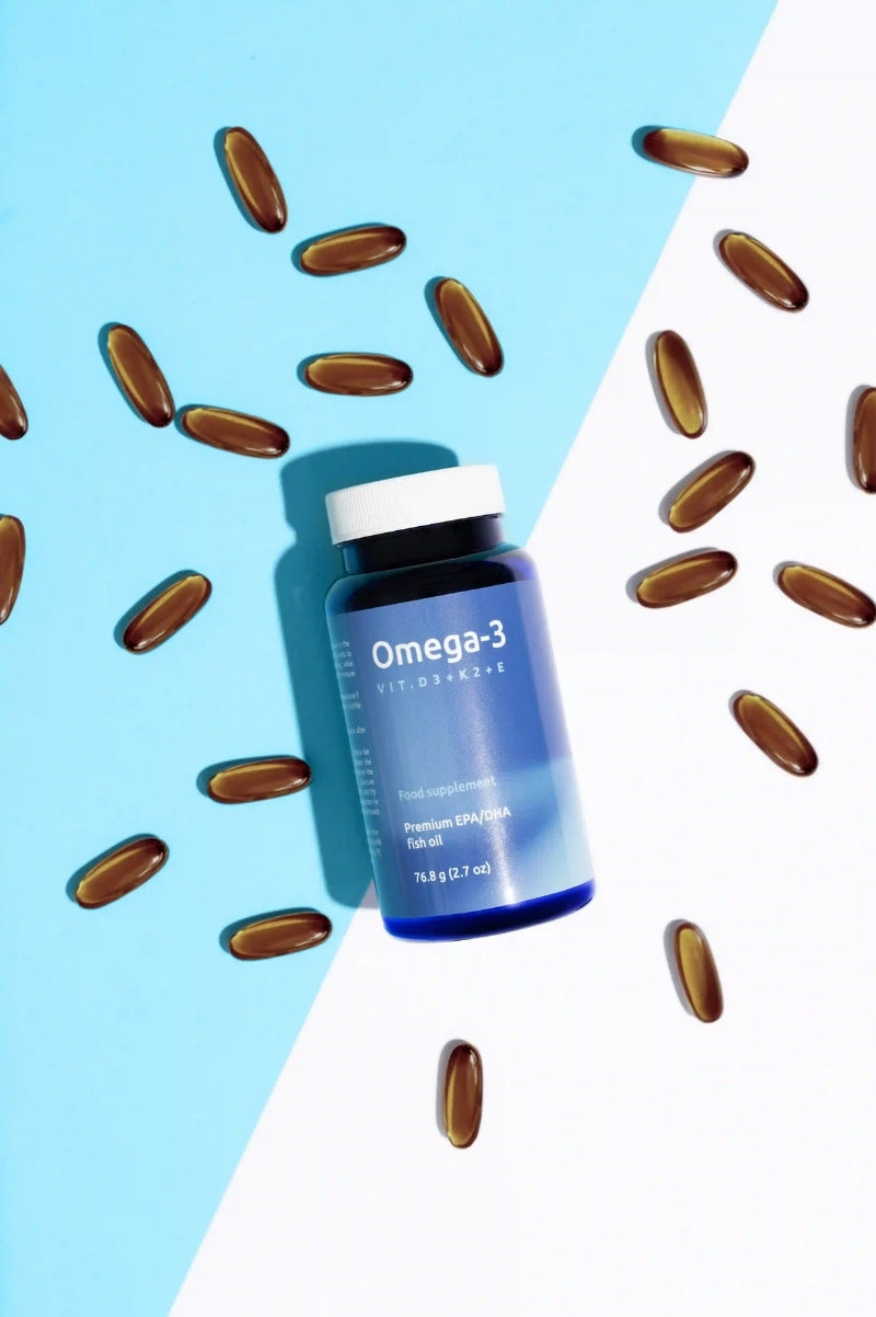 Omega-3 Premium žuvų taukai + vitaminai D3, K2, E