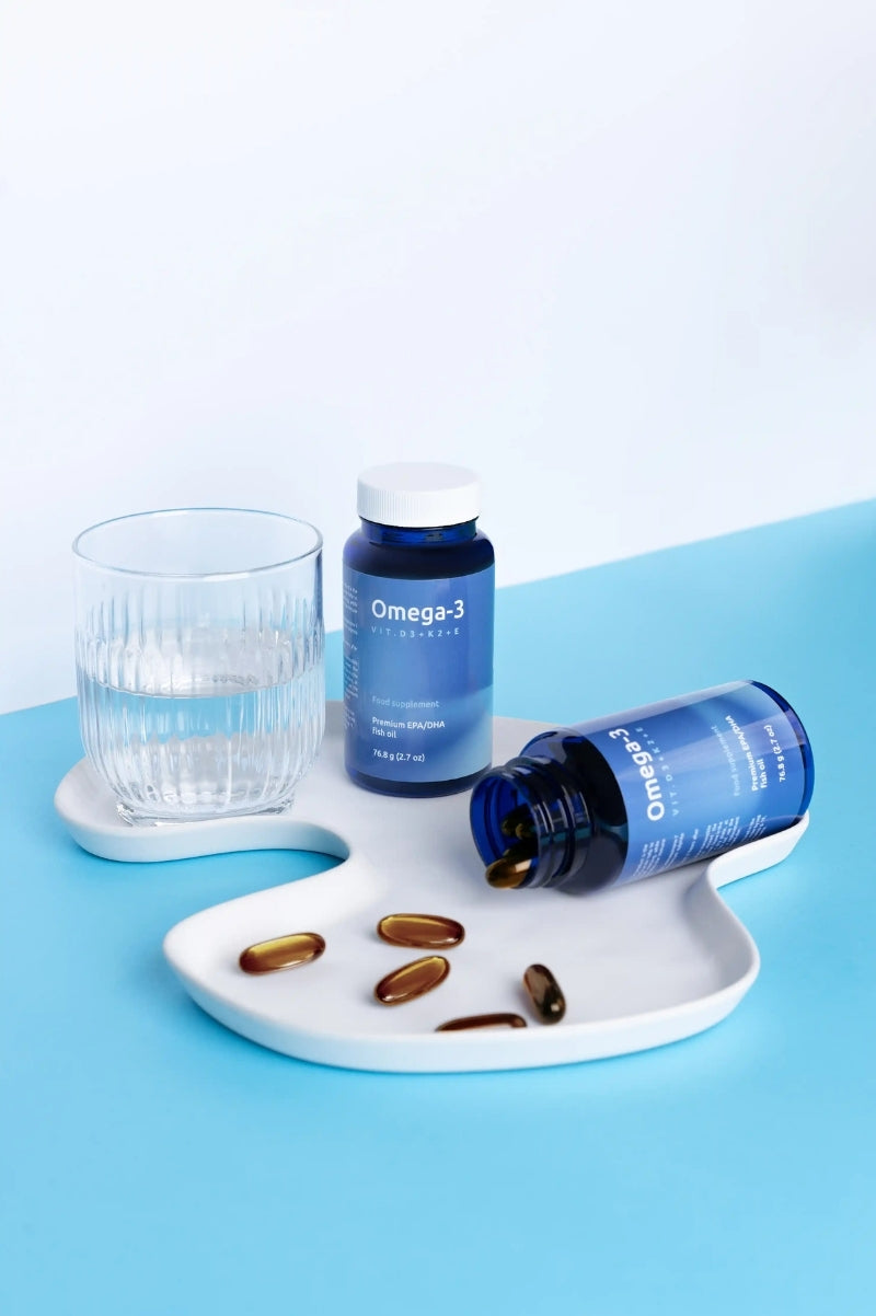 Omega-3 Premium žuvų taukai + vitaminai D3, K2, E