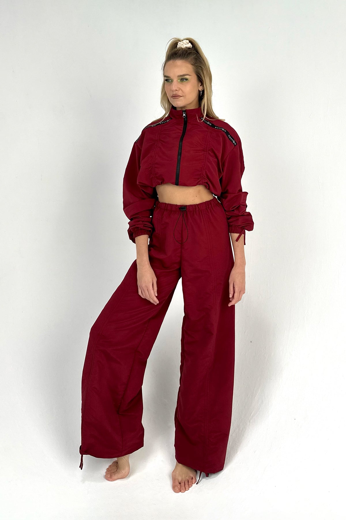 CLASSIC SPRINT COLLECTION 25 | Burgundy rush sports suit with pants + shorts