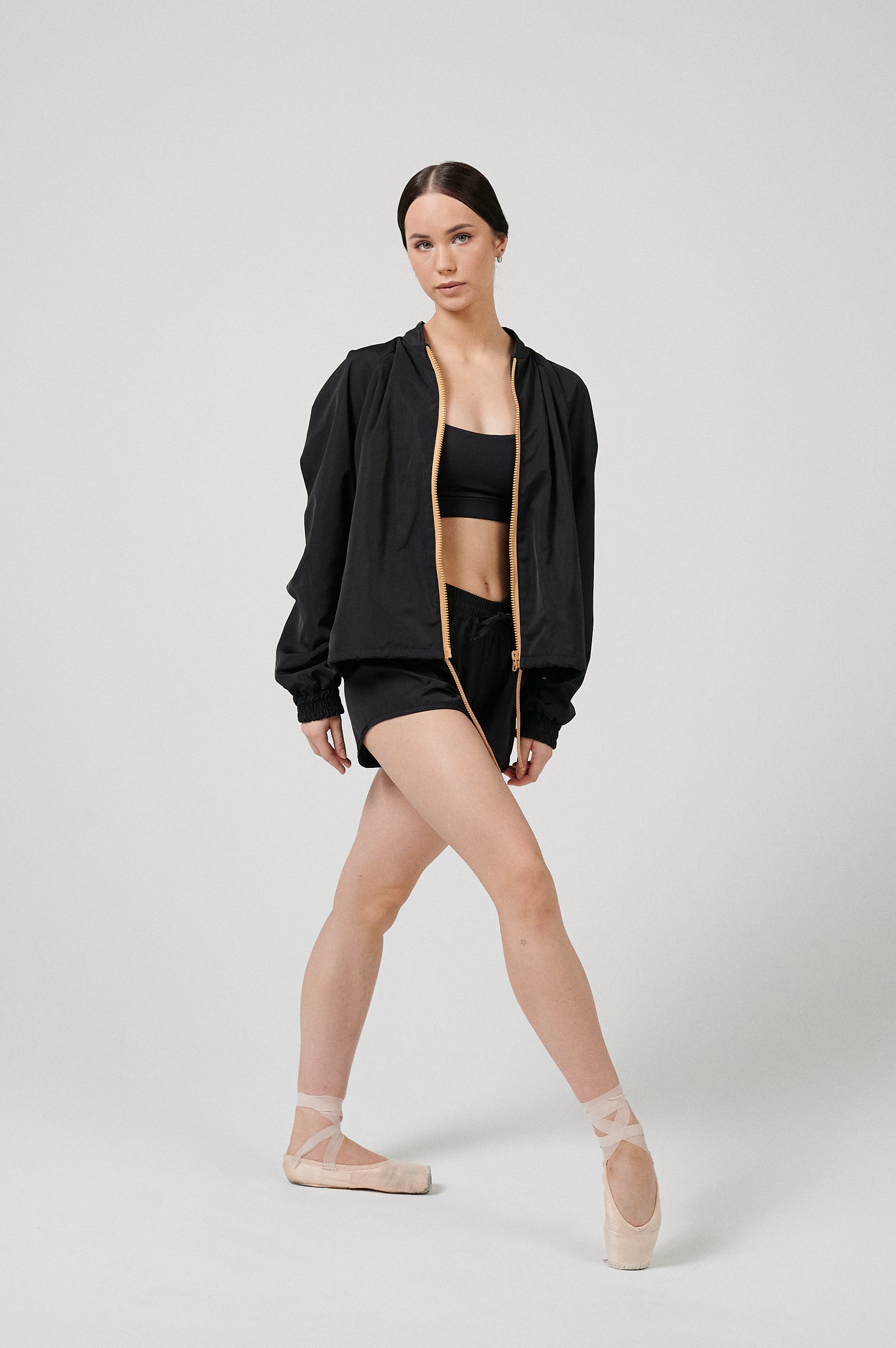 Bosaddo by Jurgita Dronina collection | Black sports suit with shorts